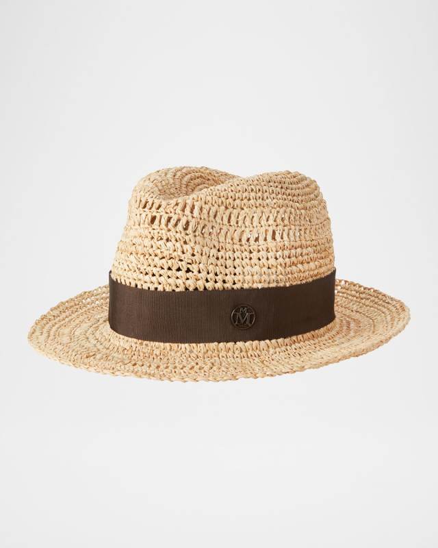 Elias Crochet Raffia Fedora Hat